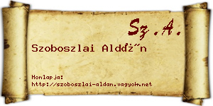 Szoboszlai Aldán névjegykártya